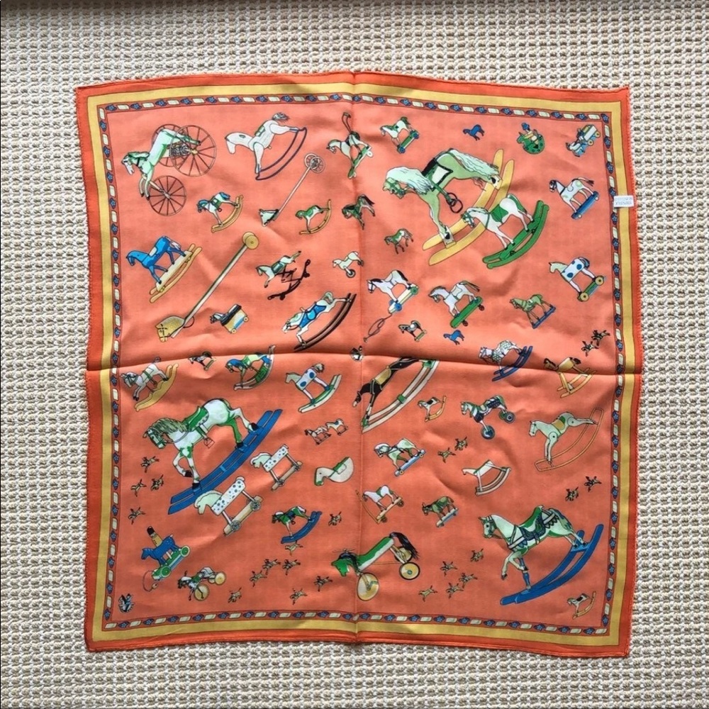 Toy horse 100% silk scarf